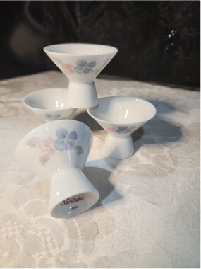 Noritake MCM Violette Footed Ochoko Sake Cups Set of 4